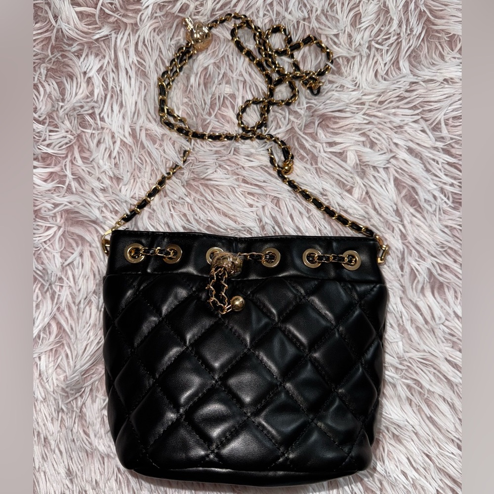 Black Quilted Crossbody Bag